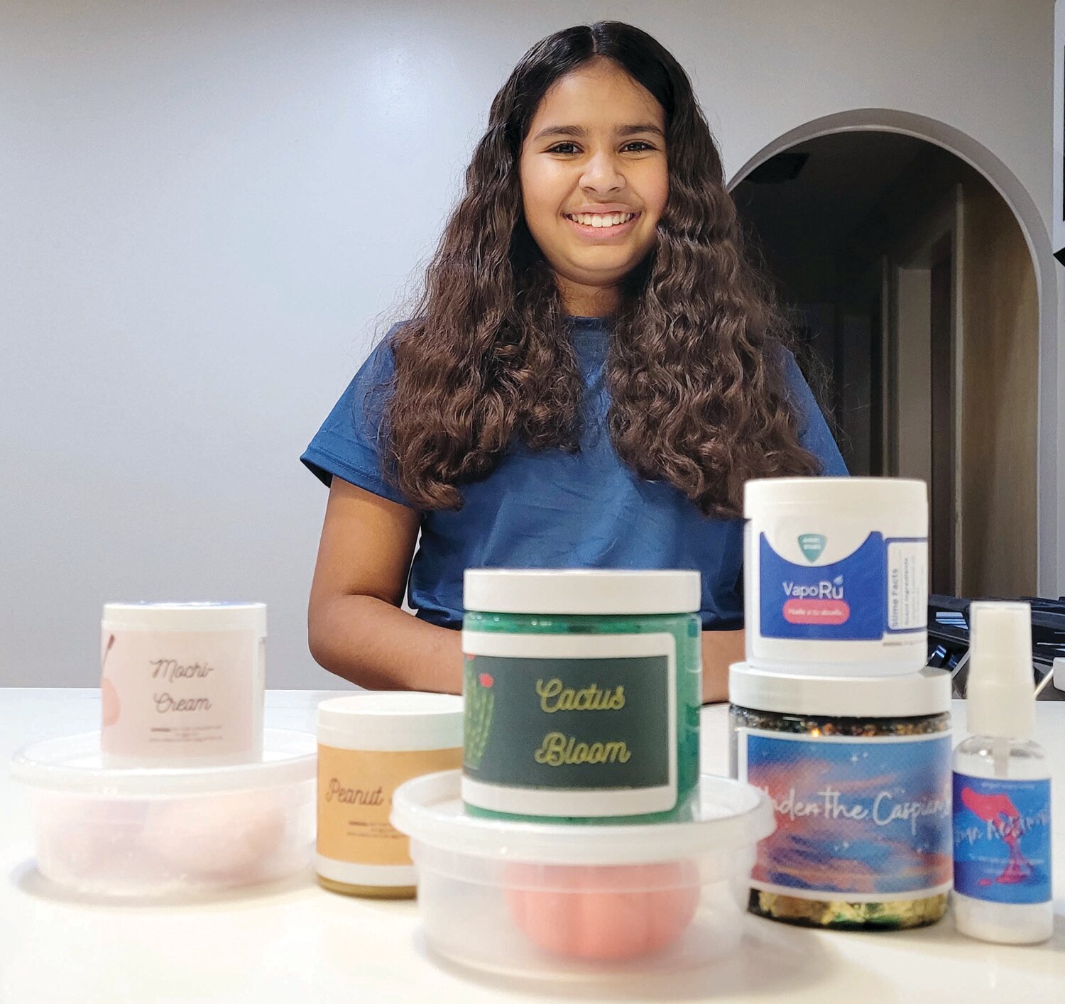SLIME TIME DEBUT: At 12 years old, Penelope Santos may be one of the Ocean State’s youngest entrepreneurs. The founder of Angel Stars Slime LLC makes and sells all sorts of slime. She and her mother recently secured a business license from the town of Johnston. Penelope addressed questions from Town Council members and smiled wide after they approved her business license.